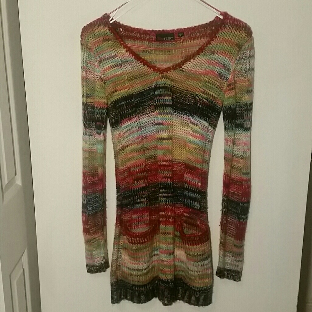 Multicolor sweater dress